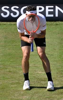 Taylor Fritz USA Disappointed after missed chance Gesture Gesture Tennis Men BOSS Open ATP 250 Stuttgart 2025 Weissenhof BOSS Open ATP 250 Stuttgart 2025