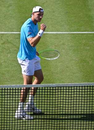 Jan Lennard Struff GER jubilation, joy, emotion, emotional, jubilant, lucky, happy, tennis men BOSS Open ATP 250 Stuttgart 2025 Weissenhof BOSS Open ATP 250 Stuttgart 2025