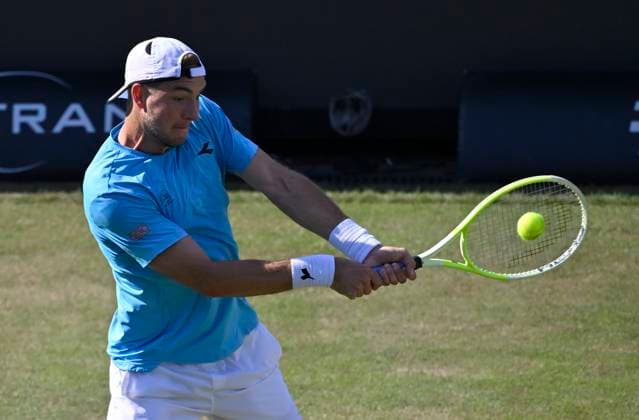 Jan Lennard Struff GER Action Tennis Men BOSS Open ATP 250 Stuttgart 2025 Weissenhof BOSS Open ATP 250 Stuttgart 2025