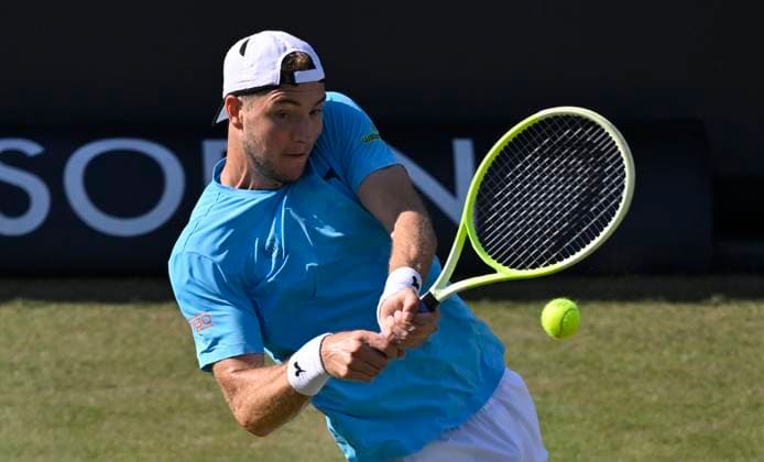 Jan Lennard Struff GER Action Tennis Men BOSS Open ATP 250 Stuttgart 2025 Weissenhof BOSS Open ATP 250 Stuttgart 2025