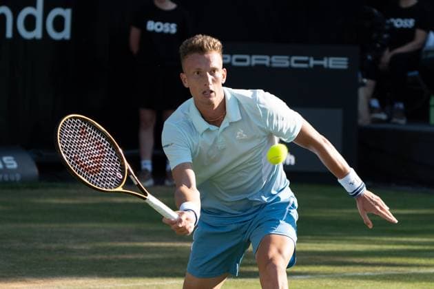 Jiri Lehecja action, Jan Lennard Struff vs Jiri Lehecja, Tennis, ATP Tournament, Boss Open, Center Court, Round of 16, 11 06 2025, Jan Lennard Struff vs Jiri Lehecja, Tennis, ATP Tournament, Boss Open, Center Court, Round of 16, 11 06 2025, Stuttgart Copyright: xEibner-Pressefoto EdwardxCheungx EP_ECG