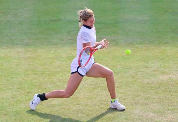 11th June 2025; HSBC Championships, Queen s Club, West Kensington, London, England: HSBC Womens Championships Queens Club, Day 3; Anastasia Zakharova plays a forehand shot against Madison Keys (USA)  ActionPlus12800307 HongboxChen
