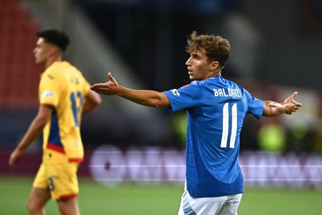 UEFA Under 21: Romania - Italy Tommaso Baldanzi of Italy U21, U 21 reacts during the UEFA Under 21 Championship Slovakia 2025 Group A match between Italy and Romania, in Trnava, June 11, 2025. aLEX nicodim Imago Images Copyright: xx