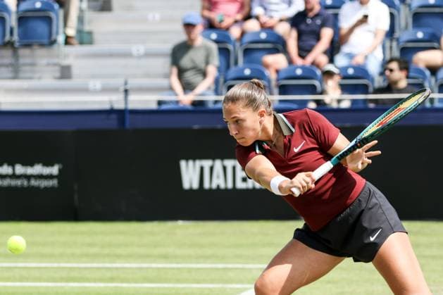 Ilkley Tennis Club, England, June 11th 2025: Diane Parry in action during the WTA, Tennis Damen 125 Lexus Ilkley Open Day 4 match with Harriet Dart at Ilkley Tennis Club in Ilkley, England on June 11th 2025. (Sean Chandler SPP) Copyright: xSeanxChandlerx xSPPx spp-en-SeChSp-WTA 125 Lexus Ilkley Open - Day 4 - Ilkley Tennis Club-82F5A8447