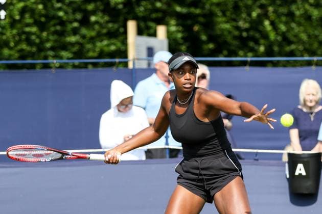 Ilkley Tennis Club, England, June 11th 2025: Alana Smith in action during the WTA, Tennis Damen 125 Lexus Ilkley Open Day 4 doubles match with Alicia Barnett and Elixane Lechemia at Ilkley Tennis Club in Ilkley, England on June 11th 2025. (Sean Chandler SPP) Copyright: xSeanxChandlerx xSPPx spp-en-SeChSp-WTA 125 Lexus Ilkley Open - Day 4 - Ilkley Tennis Club-452F5A9384