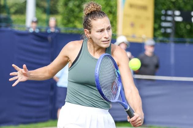Ilkley Tennis Club, England, June 11th 2025: Elixane Lechemia in action during the WTA, Tennis Damen 125 Lexus Ilkley Open Day 4 doubles match with Kayla Cross and Alana Smith at Ilkley Tennis Club in Ilkley, England on June 11th 2025. (Sean Chandler SPP) Copyright: xSeanxChandlerx xSPPx spp-en-SeChSp-WTA 125 Lexus Ilkley Open - Day 4 - Ilkley Tennis Club-572F5A9609