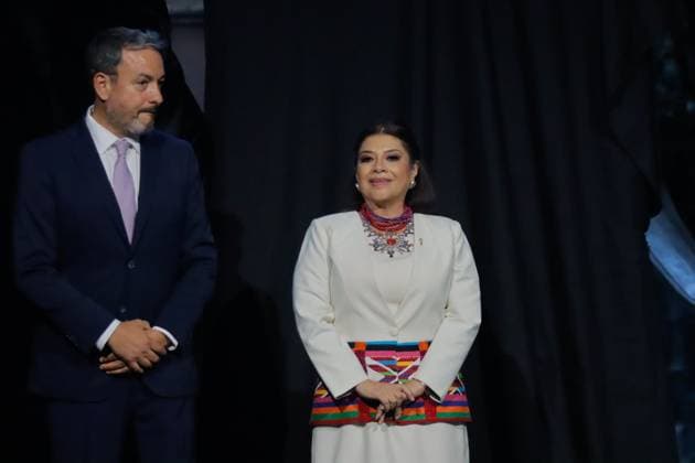 2026 FIFA World Cup, WM, Weltmeisterschaft, Fussball Countdown Clock Unveiling Ceremony FIFA Mexico Director Jürgen Mainka and Head of Government of Mexico City, Clara Brugada Molina during the ceremony of the Unveilin the countdown clock for the 2026 FIFA World Cup, at Casa Prim. on June 11, 2025 in Mexico City, Mexico. (Photo by Carlos Santiago Eyepix Group) Copyright: xCarlosxSantiago xEyepixxGroupx CS_11062025_158633