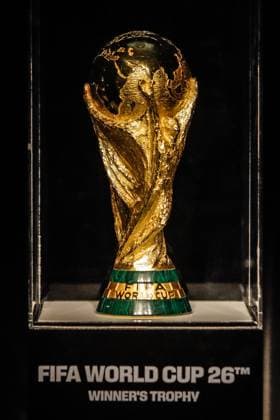 2026 FIFA World Cup, WM, Weltmeisterschaft, Fussball Countdown Clock Unveiling Ceremony The FIFA World cup 26 winner s trophy during the ceremony of the Unveilin the countdown clock for the 2026 FIFA World Cup, at Casa Prim. on June 11, 2025 in Mexico City, Mexico. (Photo by Carlos Santiago Eyepix Group) Copyright: xCarlosxSantiago xEyepixxGroupx CS_11062025_158661