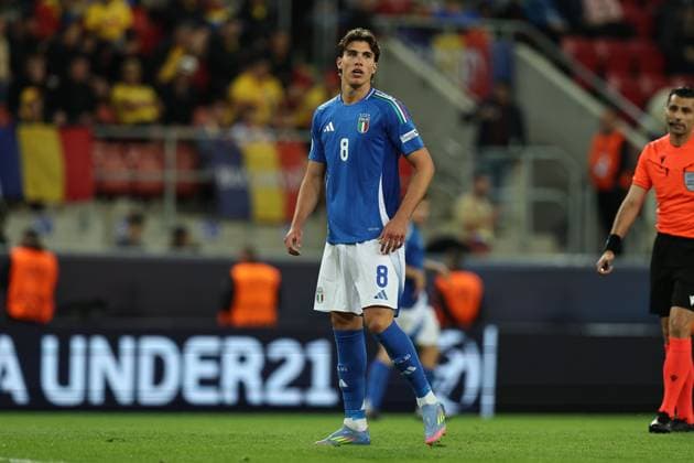 Cesare Casadei (Italy U21, U 21 during the UEFA Under 21 Slovakia 2025 match between Italy U21 1-0 Romania U21 at Malatinsky Stadium Stadium on June 11, 2025 in Trnava, Slovakia. Noxthirdxpartyxsales  (294654765)