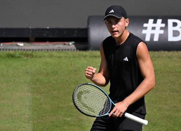 Justin Engel GER jubilation, joy, emotion, emotional, jubilant, lucky, happy, tennis men BOSS Open ATP 250 Stuttgart 2025 Weissenhof BOSS Open ATP 250 Stuttgart 2025