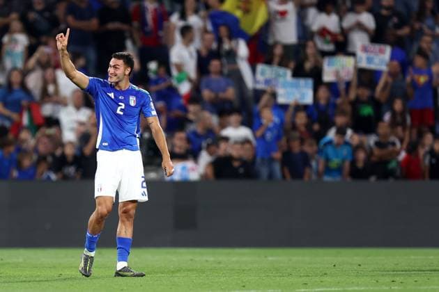 Italy vs Moldova Diego Coppola of Italy gestures during the FIFA World Cup, WM, Weltmeisterschaft, Fussball 2026 group I qualifying match between Italy and Moldova at Stadio Citta del Tricolore on June 9, 2025 in Reggio Emilia, Italy. Reggio Emilia Citta del Tricolore Italy Copyright: xMarcoxCanonierox