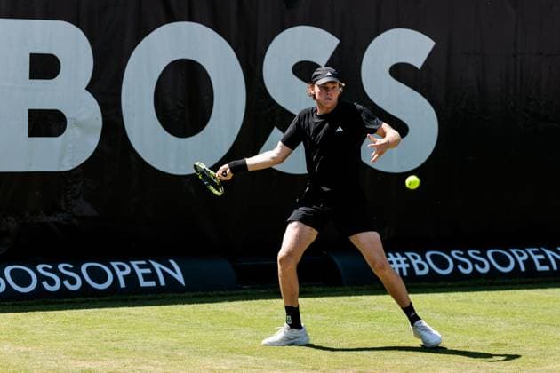 BOSS OPEN ATP250 12 06 2025 Alex Michelsen USA in match against Justin Engel GER BOSS OPEN ATP250 Stuttgart, Tennisclub Weissenhof on 12 06 2025 Copyright: xBEAUTIFULxSPORTS Wunderlx