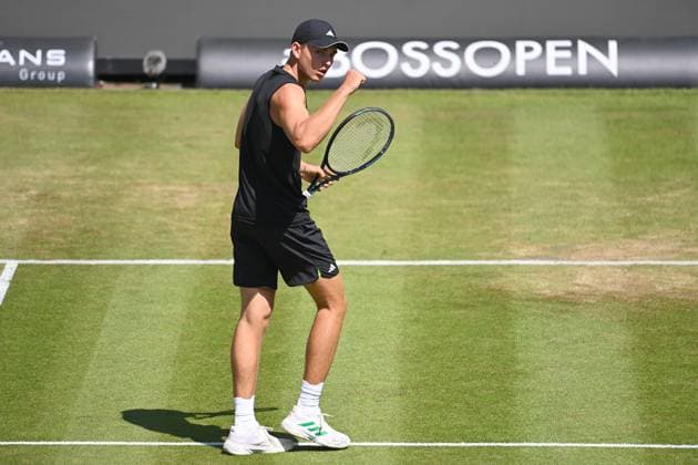 Justin ENGEL GER , Action,Cheering,Joy,Enthusiasm, Tennis Boss Open 2025 on 12 06 2025 at the Weissenhof in Stuttgart,