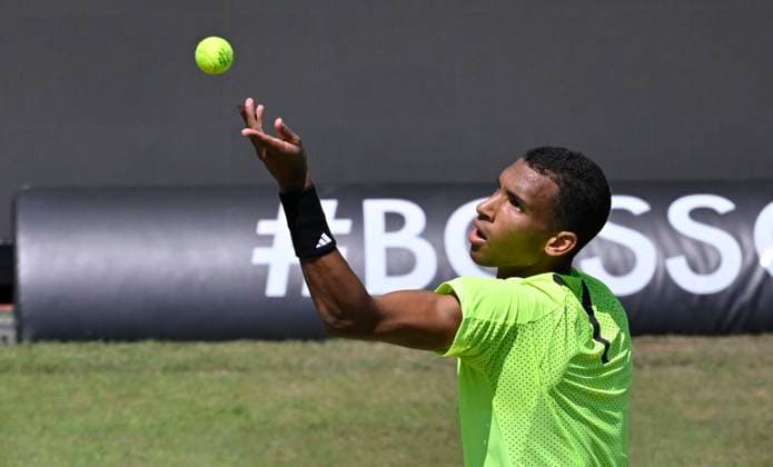 Felix Auger Aliassime CAN Action Serve Tennis Men BOSS Open ATP 250 Stuttgart 2025 Weissenhof BOSS Open ATP 250 Stuttgart 2025