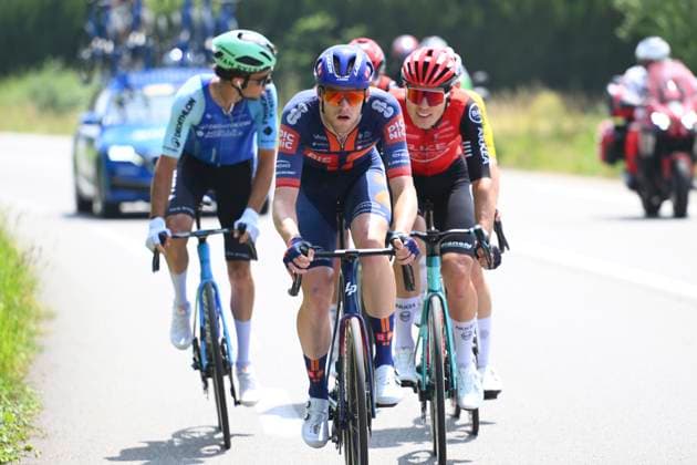 Criterium du Dauphine 2025 Stage 5 MACON, FRANCE - JUNE 12 : Leijnse Enzo (NED) of Team Picnic PostNL during stage 5 of the 77th edition of Criterium du Dauphine Libere an UCI World Tour 2.UWT cycling road race stage for Men Elite of 183 km with start in Saint-Priest and finish in Macon on June 12, 2025 in Macon, France, 12 06 2025 ( Motordriver Kenny Verfaillie - Macon France  Copyright: xVincentxKalutx