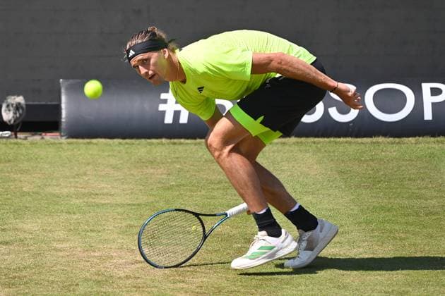 Alexander ZVEREV GER , action,single action,single image,cropped image,full body shot,whole figure Tennis Boss Open 2025 on 12 06 2025 at the Weissenhof in Stuttgart,