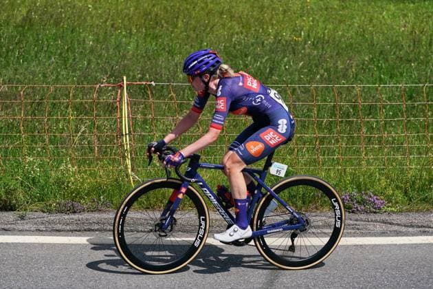 12 06 2025, Tour de Suisse Women 2025 1 stage Gstaad Becky Storrie 95 Team Picnic PostNL on the ascent to the Jaunpass Boltigen Jaunpass Bern Switzerland