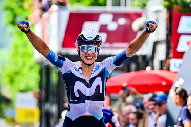 Marlen Reusser 1 stage Tour de Suisse Women 2025 Marlen Reusser SUI, Switzerland, Movistar Team Women wins the first stage of the 5 Tour de Suisse Women 2025 UCI Women™s WorldTour 2025 on June 12, 2025 in Gstaad
