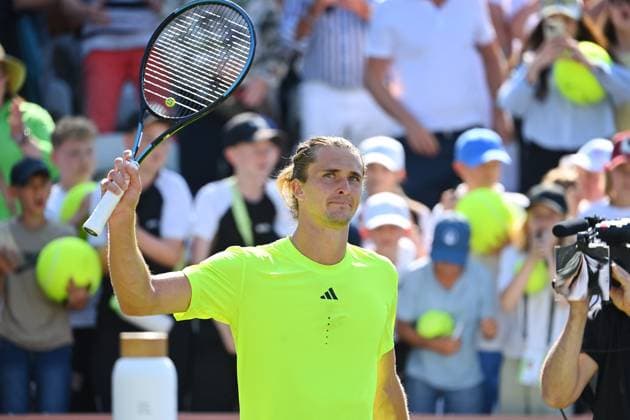 Alexander ZVEREV GER , cheering,joy,enthusiasm,action,single image,cropped single motif,half figure,half figure Tennis Boss Open 2025 on 12 06 2025 at the Weissenhof in Stuttgart,