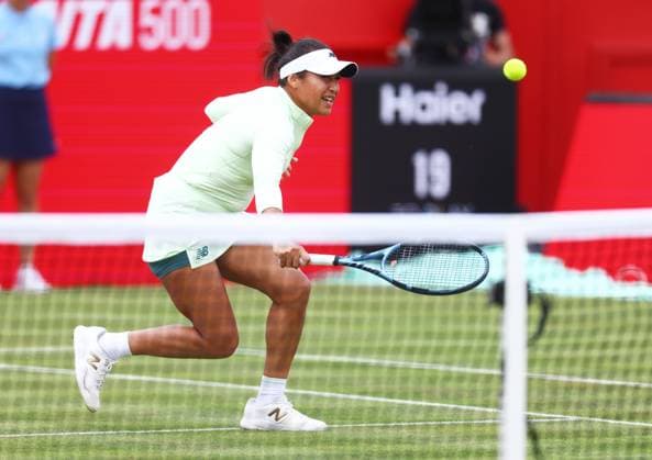 HSBC Tennis Championships, Day Four, Queens Club, London, UK - 12 Jun 2025 Heather Watson (GBR) in action during her second round match against Elena Rybakina (KAZ) during the 2025 HSBC Tennis Championship at Queens Club London Queens Club London GBR, UK NEWSPAPERS OUT Copyright: xMarkxGreenwoodx