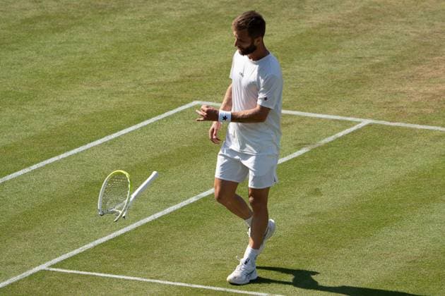 Corentin Moutet throws away racket, Emotions, Alexander Zverev vs Corentin Moutet, Tennis, ATP Tournament, Boss Open, Center Court, Round of 16, 12 06 2025, Alexander Zverev vs Corentin Moutet, Tennis, ATP Tournament, Boss Open, Center Court, Round of 16, 12 06 2025, Stuttgart Copyright: xEibner-Pressefoto EdwardxCheungx EP_ECG