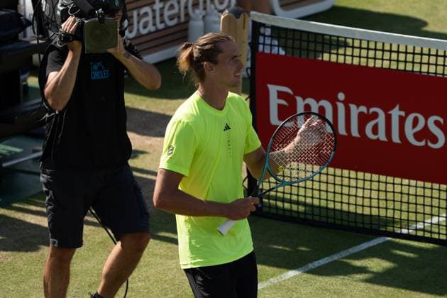 Alexander Zverev emotions, joy, victory, Alexander Zverev vs Corentin Moutet, Tennis, ATP Tournament, Boss Open, Center Court, Round of 16, 12 06 2025, Alexander Zverev vs Corentin Moutet, Tennis, ATP Tournament, Boss Open, Center Court, Round of 16, 12 06 2025, Stuttgart Copyright: xEibner-Pressefoto EdwardxCheungx EP_ECG