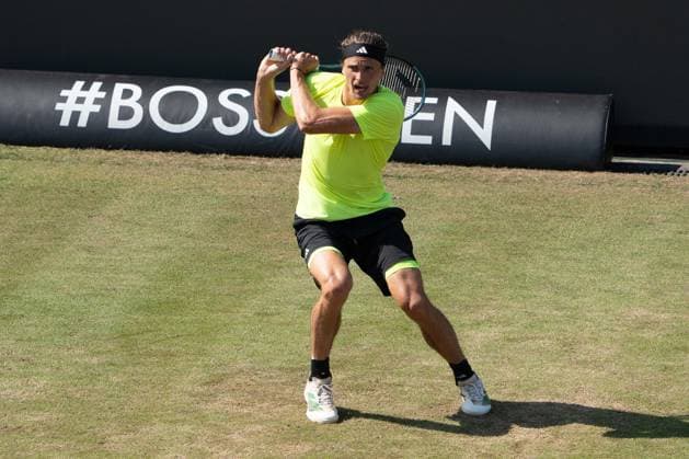 Alexander Zverev action, Alexander Zverev vs Corentin Moutet, Tennis, ATP Tournament, Boss Open, Center Court, Round of 16, 12 06 2025, Alexander Zverev vs Corentin Moutet, Tennis, ATP Tournament, Boss Open, Center Court, Round of 16, 12 06 2025, Stuttgart Copyright: xEibner-Pressefoto EdwardxCheungx EP_ECG