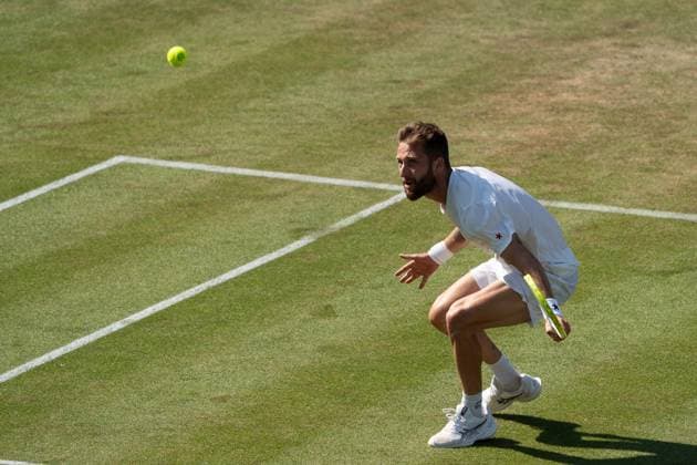 Corentin Moutet action, Alexander Zverev vs Corentin Moutet, Tennis, ATP Tournament, Boss Open, Center Court, Round of 16, 12 06 2025, Alexander Zverev vs Corentin Moutet, Tennis, ATP Tournament, Boss Open, Center Court, Round of 16, 12 06 2025, Stuttgart Copyright: xEibner-Pressefoto EdwardxCheungx EP_ECG