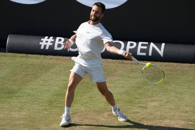Corentin Moutet action, Alexander Zverev vs Corentin Moutet, Tennis, ATP Tournament, Boss Open, Center Court, Round of 16, 12 06 2025, Alexander Zverev vs Corentin Moutet, Tennis, ATP Tournament, Boss Open, Center Court, Round of 16, 12 06 2025, Stuttgart Copyright: xEibner-Pressefoto EdwardxCheungx EP_ECG
