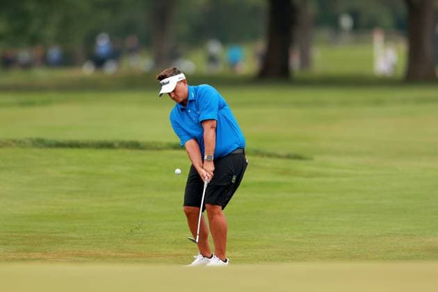 Meijer LPGA, Golf Damen Classic for Simply Give BELMONT, MICHIGAN - JUNE 12: Daniella Iacobelli of Melbourne, Florida chips onto the 8th green during the first round of the Meijer LPGA Classic for Simply Give golf tournament at Blythefield Country Club in Belmont, MI, USA Thursday, June 12, 2025. Belmont Michigan United States  Copyright: xAmyxLemusx originalFilename:lemus-meijerlp250612_npf2D.jpg