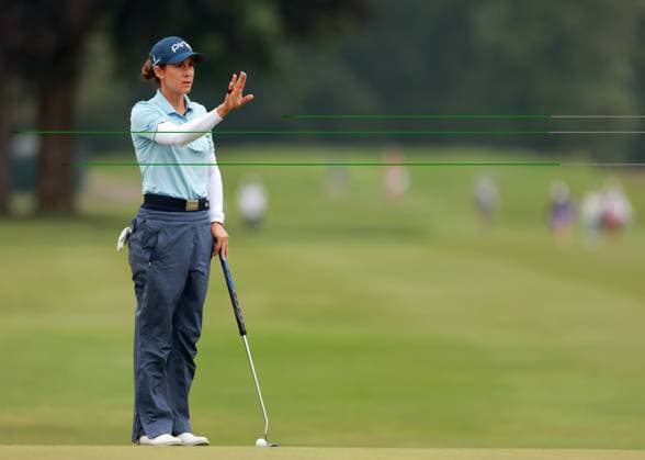Meijer LPGA, Golf Damen Classic for Simply Give BELMONT, MICHIGAN - JUNE 12: Azahara Munoz of San Pedro de Alcantara, Spain lines up her putt on the 8th green during the first round of the Meijer LPGA Classic for Simply Give golf tournament at Blythefield Country Club in Belmont, MI, USA Thursday, June 12, 2025. Belmont Michigan United States  Copyright: xAmyxLemusx originalFilename:lemus-meijerlp250612_npegv.jpg