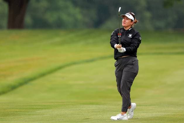 Meijer LPGA, Golf Damen Classic for Simply Give BELMONT, MICHIGAN - JUNE 12: Hannah Green of Perth Australia follows her shot on the 17th fairway during the first round of the Meijer LPGA Classic for Simply Give golf tournament at Blythefield Country Club in Belmont, MI, USA Thursday, June 12, 2025. Belmont Michigan United States  Copyright: xAmyxLemusx originalFilename:lemus-meijerlp250612_npJZ1.jpg