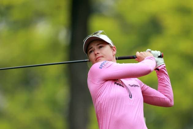 Meijer LPGA, Golf Damen Classic for Simply Give BELMONT, MICHIGAN - JUNE 12: Brooke Matthews of Rogers, Arizona hits from the 6th tee during the first round of the Meijer LPGA Classic for Simply Give golf tournament at Blythefield Country Club in Belmont, MI, USA Thursday, June 12, 2025. Belmont Michigan United States  Copyright: xAmyxLemusx originalFilename:lemus-meijerlp250612_npnZM.jpg