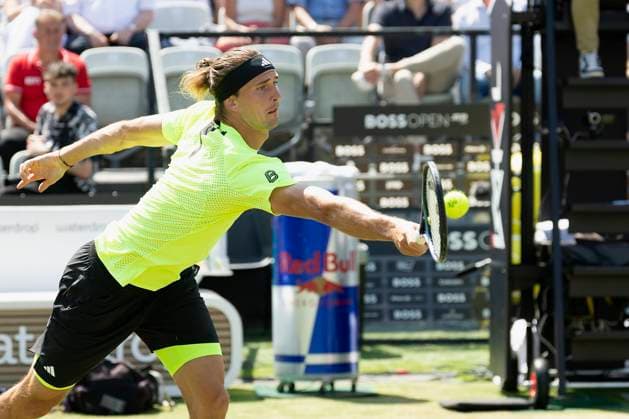 Alexander Zverev Germany during his match against Corentin Moutet France 12 06 2025, Tennis, Boss Open ATP 250, GER, Stuttgart, TC Weissenhof Copyright: HMBxMedia xHeikoxBecker