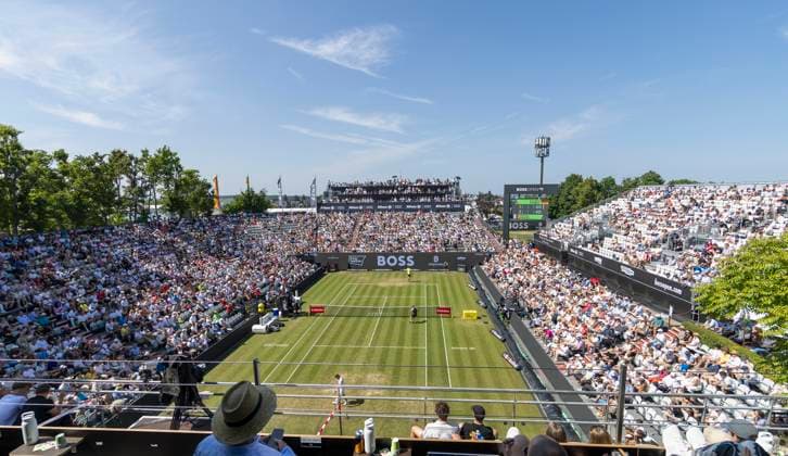 Center Court at the match of Alexander Zverev Germany against Corentin Moutet France 12 06 2025, Tennis, Boss Open ATP 250, GER, Stuttgart, TC Weissenhof Copyright: HMBxMedia xHeikoxBecker