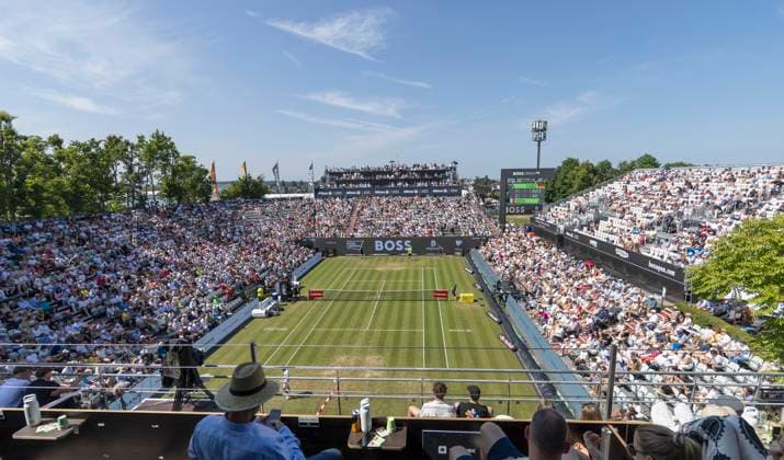 Center Court at the match of Alexander Zverev Germany against Corentin Moutet France 12 06 2025, Tennis, Boss Open ATP 250, GER, Stuttgart, TC Weissenhof Copyright: HMBxMedia xHeikoxBecker
