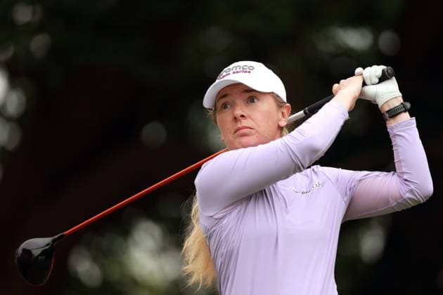 Meijer LPGA, Golf Damen Classic for Simply Give BELMONT, MICHIGAN - JUNE 12: Bronte Law of Stockport, England hits from the 4th tee during the first round of the Meijer LPGA Classic for Simply Give golf tournament at Blythefield Country Club in Belmont, MI, USA Thursday, June 12, 2025. Belmont Michigan United States  Copyright: xAmyxLemusx originalFilename:lemus-meijerlp250612_nprJP.jpg