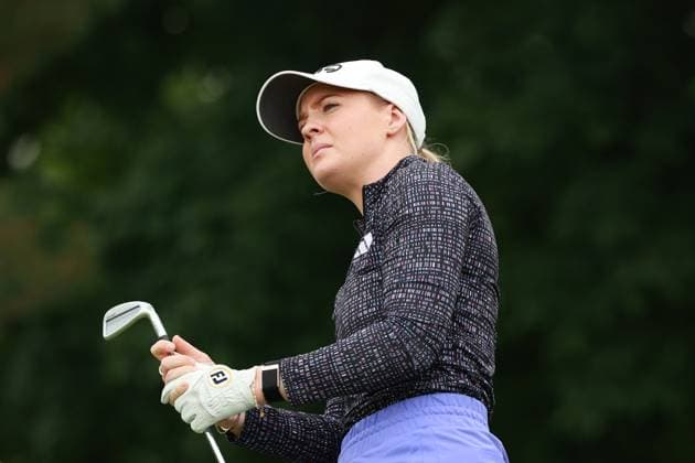 Meijer LPGA, Golf Damen Classic BELMONT, MICHIGAN-JUNE 12: Cassie Porter of Australia plays her tee shot on the 11th hole during the first round of the Meijer LPGA Classic for Simply Give golf tournament at Blythefield Country Club in Belmont, MI, USA Thursday, June 12, 2025. Belmont Michigan United States  Copyright: xJorgexLemusx originalFilename:lemus-meijerlp250612_npNRf.jpg