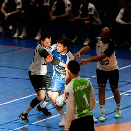 12 06 2025, GER, handball, men, one-day professional, cult club ThSV Eisenach as part of the festival weeks for the 1250th anniversary of the salt city Malte Donker ThSV Eisenach,39 36433 Bad Salzungen Werner Seelenbinder Halle Thuringia Germany