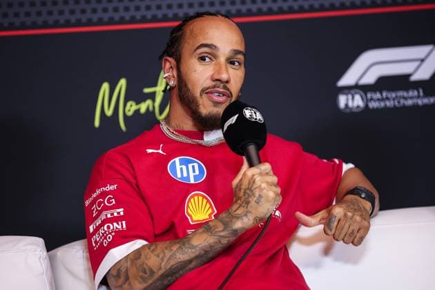 F1 - CANADIAN GRAND PRIX 2025 HAMILTON Lewis (gbr), Scuderia Ferrari SF-25, portrait press conference, PK, Pressekonferenz during the Formula 1 Pirelli Grand Prix du Canada 2025, 10th round of the 2025 FIA Formula One World Championship, WM, Weltmeisterschaft from June 14 to 16, 2025 on the Circuit Gilles Villeneuve, in Montrà al, Canada - Montrà alCanada Copyright: xEricxAlonsox