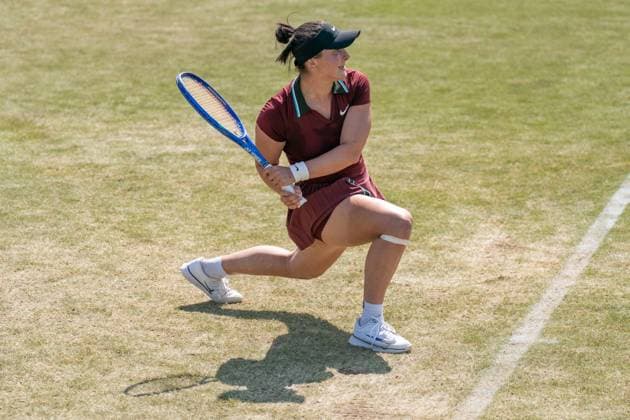 2025-06-12 2025 Libema Open Grass Court Championships ROSMALEN, NETHERLANDS - JUNE 12: Bianca Andreescu of Canada during Day Four of 2025 Libema Open Grass Court Championships at Autotron on June 12, 2025 in Rosmalen, Netherlands. (Photo by Marleen Fouchier BSR Agency) Rosmalen Netherlands Content not available for redistribution in The Netherlands directly or indirectly through any third parties. Copyright: xBSRxAgencyx