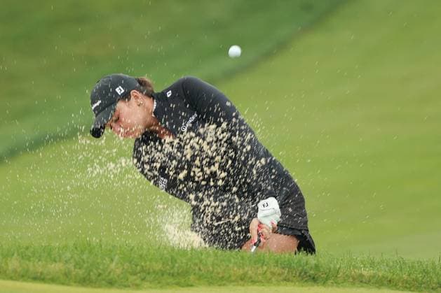 Meijer LPGA, Golf Damen Classic BELMONT, MICHIGAN-JUNE 12: Alexa Pano of the United States hits out of the bunker toward the 10th green during the first round of the Meijer LPGA Classic for Simply Give golf tournament at Blythefield Country Club in Belmont, MI, USA Thursday, June 12, 2025. Belmont Michigan United States  Copyright: xJorgexLemusx originalFilename:lemus-meijerlp250612_np5D6.jpg