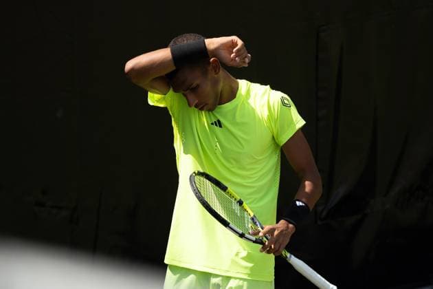 Felix Auger Aliassime Portrait, Justin Engel vs Felix Auger Aliassime, Tennis, ATP Tournament, Boss Open, Center Court, Quarterfinals, 13 06 2025, Justin Engel vs Felix Auger Aliassime, Tennis, ATP Tournament, Boss Open, Center Court, Quarterfinals, 13 06 2025, Stuttgart Copyright: xEibner-Pressefoto EdwardxCheungx EP_ECG