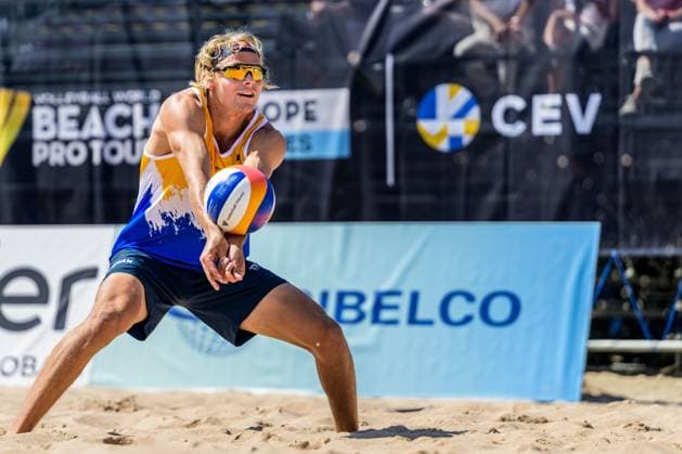 250613 David Ahman of Sweden in men s Beach Pro Tour beach volleyball group stage match on June 13, 2025 in Malmö Photo Mathilda Schuler BILDBYRAN kod MA MA0822 beachvolleyboll beach volleyball sandvolleyball beach volleyball beach pro tour malmö bbeng  Copyright: MATHILDAxSCHULER BB250613MA015