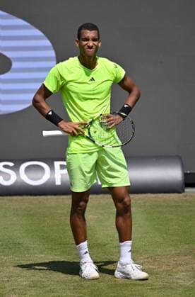 Felix Auger Aliassime CAN Disappointed after missed chance Gesture Gesture Tennis Men BOSS Open ATP 250 Stuttgart 2025 Weissenhof BOSS Open ATP 250 Stuttgart 2025