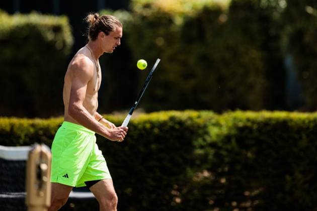 BOSS OPEN ATP250 13 06 2025 Alexander Zverev GER training, practicing BOSS OPEN ATP250 Stuttgart, Tennisclub Weissenhof on 13 06 2025 Copyright: xBEAUTIFULxSPORTS Wunderlx