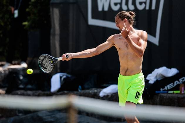 BOSS OPEN ATP250 13 06 2025 Alexander Zverev GER training, practicing BOSS OPEN ATP250 Stuttgart, Tennisclub Weissenhof on 13 06 2025 Copyright: xBEAUTIFULxSPORTS Wunderlx