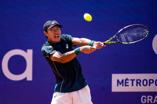 TENNIS : Open Sopra Steria - Lyon Villeurbanne 13 06 2025 Clement Tabur (FRA) vs Yu Hsiou Hsu (TPE) lors du tournoi de tennis ATP, Tennis Herren Challenger Tour, Open Sopra Steria Ã Lyon-Villeurbanne, le 13 06 2025. Photo Sandrine Thesillat PsNewZ VilleurbanneFrance  Copyright: xSandrinexTHESILLATx