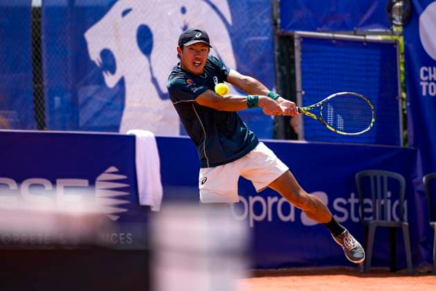 TENNIS : Open Sopra Steria - Lyon Villeurbanne 13 06 2025 Clement Tabur (FRA) vs Yu Hsiou Hsu (TPE) lors du tournoi de tennis ATP, Tennis Herren Challenger Tour, Open Sopra Steria Ã Lyon-Villeurbanne, le 13 06 2025. Photo Sandrine Thesillat PsNewZ VilleurbanneFrance  Copyright: xSandrinexTHESILLATx