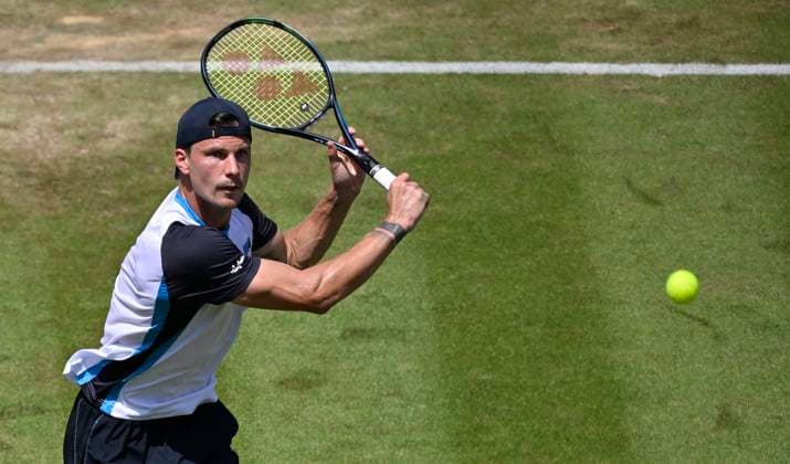 Marton Fucsovics HUN Action Tennis Men BOSS Open ATP 250 Stuttgart 2025 Weissenhof BOSS Open ATP 250 Stuttgart 2025